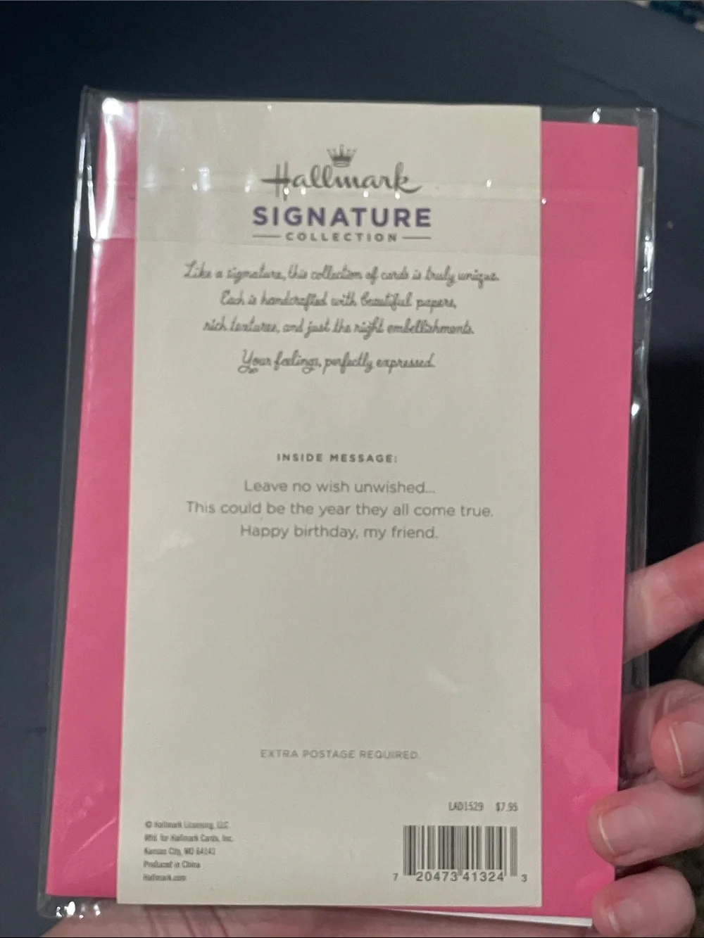 🖤5/$25 Pink Foil Birthday Candle Card with Yellow Gem Accents